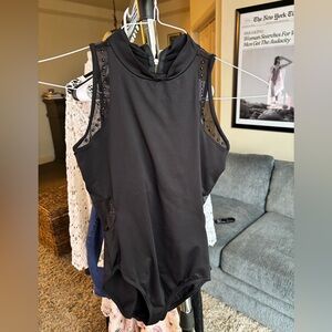 Sexy Black Studded Mesh Bodysuit